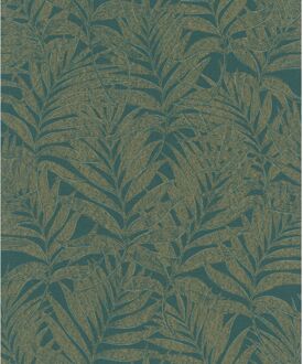 Praxis Vliesbehang Bladeren - Donkergroen - Goud - 10,05 M X 53 Cm