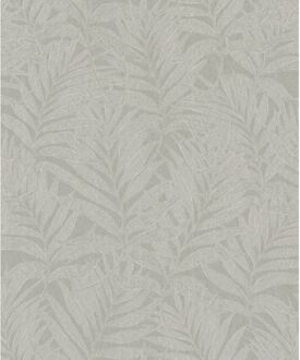 Praxis Vliesbehang Bladeren - Taupe - Grijs - Zilver - 10,05m X 53cm