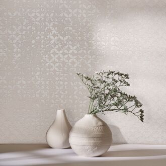 Praxis Vliesbehang City Romance 35122 - Beige - Crèmewit - Zand - Parelmoer - 10,05m X 53cm