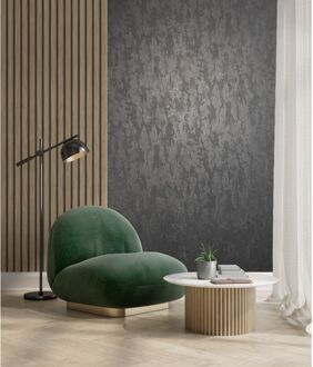 Praxis Vliesbehang City Romance 35130 - Antraciet - Zwart - Zilver - Glans - 10,05m X 53cm