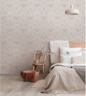 Praxis Vliesbehang City Romance 35149 - Greige - Licht Kastanjebruin - Lichtroze - 10,05m X 53cm