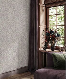 Praxis Vliesbehang City Romance 35152 - Zand - Lichtgrijs Met Paarse Ondertoon - Lichtroze - 10,05m X 53cm