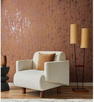 Praxis Vliesbehang City Romance 35163 - Kastanjebruin - Zilver - Metallic - 10,05 M X 53 Cm