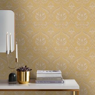Praxis Vliesbehang Classic & Elegant 23602 - Goudgeel - Lichtgoud - 10,05m X 53cm