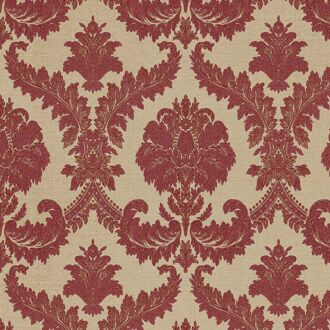 Praxis Vliesbehang Classic & Elegant 23608 - Beige - Bordeaux Met Glans - 10,05m X 53cm