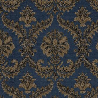Praxis Vliesbehang Classic & Elegant 23609 - Marineblauw - Goudbruin Met Glans - 10,05 M X 53 Cm