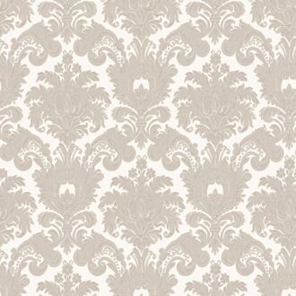 Praxis Vliesbehang Classic & Elegant 23613 - Licht Beige Met Glans - Offwhite - 10,05m X 53cm