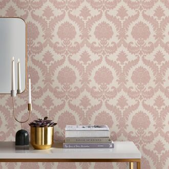 Praxis Vliesbehang Classic & Elegant 25724 - Metallic Zandkleur - Roze - 10,05m X 53cm