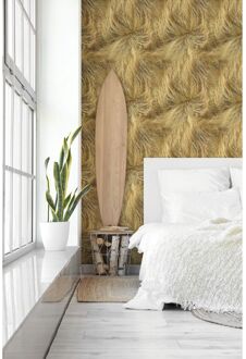 Praxis Vliesbehang Duingras - Geel - Beige - Lichtbruin - 10,05m X 53cm