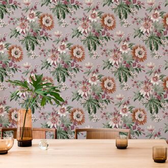 Praxis Vliesbehang Elegant Flower - Lila - 10,05 M X 52 Cm