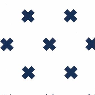 Praxis Vliesbehang Fabulous World 67104-5 - Donkerblauw - Wit - 10,00m X 52cm