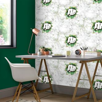 Praxis Vliesbehang Friends & Coffee 16616 - Grijs - Groen - Lime-goudgroen - 10,05m X 53cm