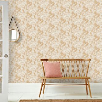 Praxis Vliesbehang Friends & Coffee 16675 - Beige - Metallic Lichtgoud - 10,05m X 53cm