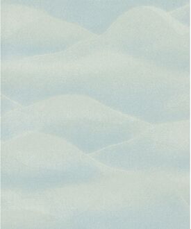 Praxis Vliesbehang Glooiende Bergen - Licht Mint - Licht Turquoise - 10,05 M X 53 Cm