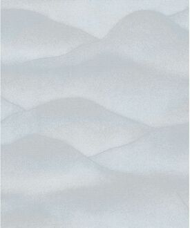 Praxis Vliesbehang Glooiende Bergen - Lichtgrijs - Blauwgrijs - Wit - 10,05m X 53cm