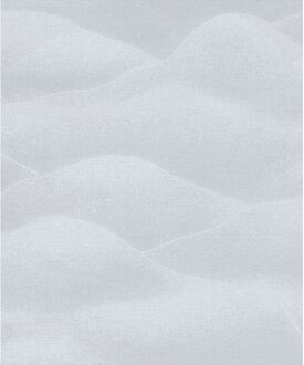 Praxis Vliesbehang Glooiende Bergen - Lichtgrijs - Rosé Metallic - Zilver - 10,05m X 53cm
