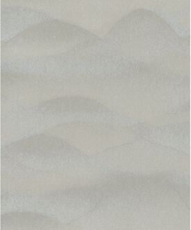 Praxis Vliesbehang Glooiende Bergen - Taupe - Grijs - 10,05m X 53cm