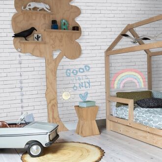 Praxis Vliesbehang Good Vibes Gv24217 - Lichtgrijs - Wit - 5,20m X 53cm