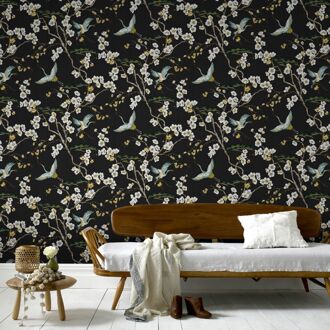 Praxis Vliesbehang Japan - Zwart - Groen - 10,05m X 52cm