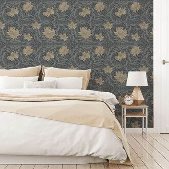 Praxis Vliesbehang Jolie - Blauw - Bruin - 10,05m X 53cm