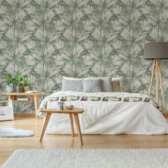 Praxis Vliesbehang Jungle Textuur - Groen - 10,05m X 52cm