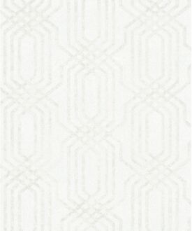 Praxis Vliesbehang Klassiek Grafisch Patroon - Ecru - Lichtgrijs - 10,05m X 53cm