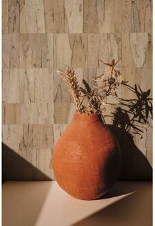 Praxis Vliesbehang Kurktegels - Licht Taupe - Bruin - Taupe - Zandkleur - 10,05m X 53cm