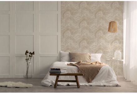 Praxis Vliesbehang Marmer - Zandgrijs - Grijs-beige - Zand - 0,10m X 53cm
