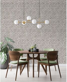 Praxis Vliesbehang Natuurlijk Vlechtwerk - Lichtgrijs - 10,05m X 53cm