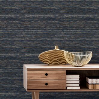 Praxis Vliesbehang Nomad Texture - Donkerblauw - 10,05 M X 52 Cm