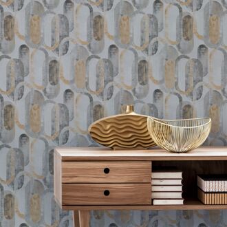 Praxis Vliesbehang Oval Shapes - Zand - 10,05m X 52cm