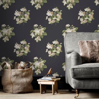 Praxis Vliesbehang Secret Garden G78495 - Zwart - Groen - Beige - 10,00m X 53cm