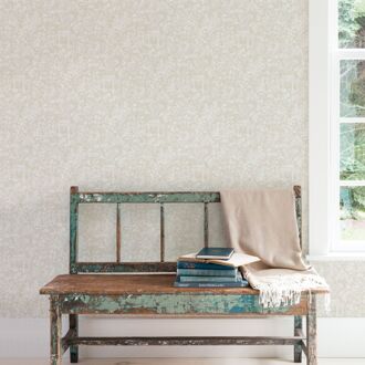 Praxis Vliesbehang Secret Garden G78512 - Grijs-beige - Offwhite - 10,00m X 53cm