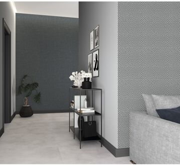 Praxis Vliesbehang Sisal Ruit Weefsel - Grijs - Donkergrijs - 10,05m X 53cm