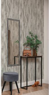 Praxis Vliesbehang Smalle Plankjes - Lichtgrijs Met Een Zweem Blauw - 0,10m X 53cm