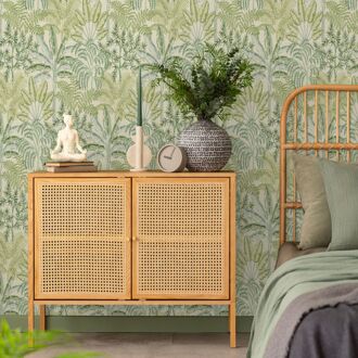 Praxis Vliesbehang Tropic Trees - Groen - 10,05m X 53cm