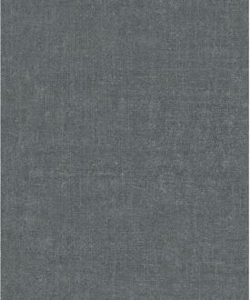 Praxis Vliesbehang Uni Linnen - Donkergrijs Met Een Blauwe Ondertoon - 10,05m X 53cm