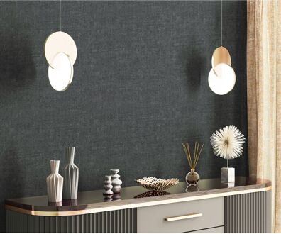 Praxis Vliesbehang Uni Linnen - Zwart - Offblack - 10,05 M X 53 Cm