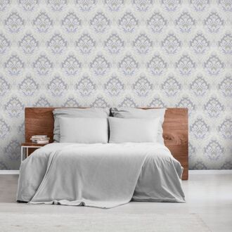 Praxis Vliesbehang Vintage 25701 - Offwhite - Lila - 10,05m X 53cm