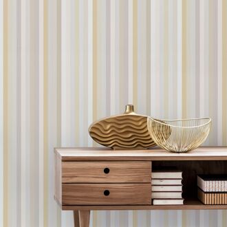 Praxis Vliesbehang Vintage 25770 - Beige - Zand - Grijsbeige - Lichtgoud - Metallic - 10,05 M X 53 Cm