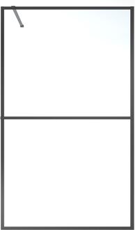 Praxis Walk-in Douchewand - Zwart Mat Aluminium - 8mm Gehard Glas - 120x200cm