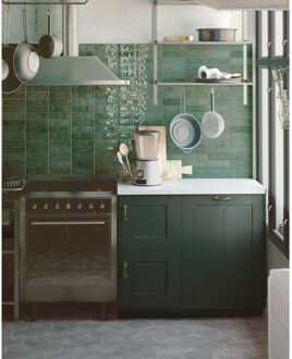 Praxis Wandtegel Nolita - Donkergroen - Keramiek - 6,5x20 Cm - 0,36 M²