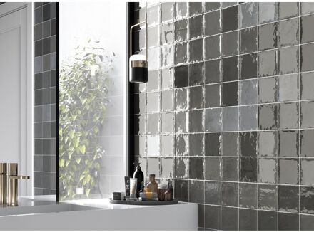 Praxis Wandtegel Zellige Coal - Antraciet - Keramiek - 12x12 Cm - 0,55 M²