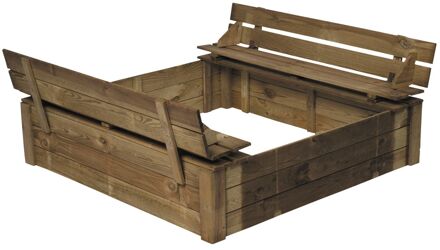 Praxis Zandbak Met Geïntegreerde Banken Hout 120x120cm