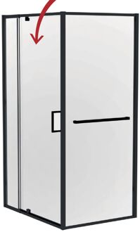 Praxis Zwaai-douchedeur 90-100x200cm - 8mm Gehard Glas - Enkelzijdig Antikalk - Omkeerbaar Links En Rechts