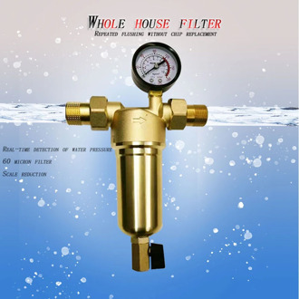 Pre-filter Water Filters Front Purifier 0.5 0.75 Inch Pure Copper Body 40 Micron Stainless Mesh Backwash Sediment 1 Inch Pipe