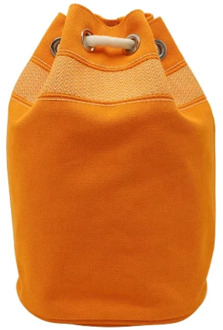 Pre-owned Canvas backpacks Hermès Vintage , Orange , Dames - ONE Size