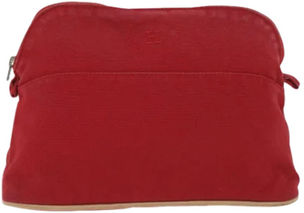 Pre-owned Canvas clutches Hermès Vintage , Red , Dames - ONE Size
