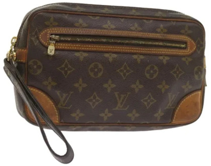 Pre-owned Canvas clutches Louis Vuitton Vintage , Brown , Dames - ONE Size