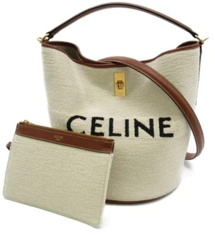 Pre-owned Canvas crossbody-bags Celine Vintage , White , Dames - ONE Size